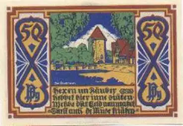Osnabrück Städtenotgeld 50 Pfennige Bockturm,1921