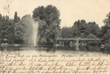 Frankfurt Main Palmengarten Springbrunnen o 27.9.1898