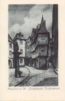 Frankfurt Main Goldhutgasse Fünffingereck Künstlerkarte Liebig * ca. 1920