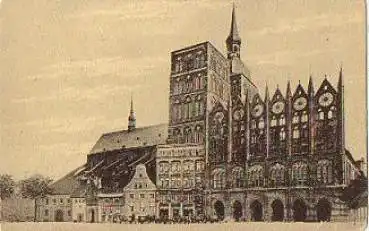 Stralsund, Rathaus und Nikolaikirche, * ca. 1920