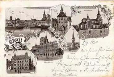 Stralsund Hafen Post litho o 4.9.1900