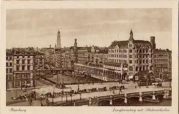 Hamburg Jungfernstieg mit Alsterarkaden * ca. 1910