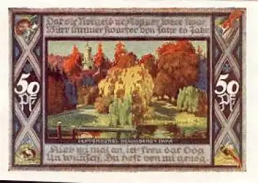 Poppenbüttel Hamburg Städtenotgeld Wert 50 Pfennige Hennebergs Park 1921