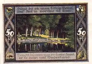 Poppenbüttel Hamburg Städtenotgeld Wert 50 Pfennige 1921