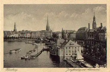 Hamburg Jungfernstieg und Alsterdamm *ca. 1930