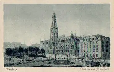 Hamburg Rathaus mit Reichsbank * ca. 1910