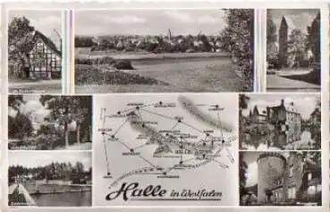 33790 Halle Westfalen mit Landkarte, gebr. ca. 1960