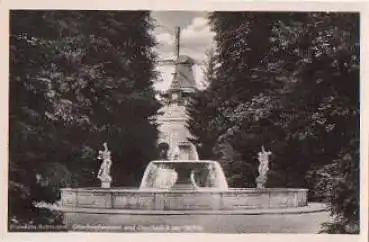 Potsdam Sanssouci Glockenfontaine mit Durchblick zur Windmühle *ca. 1950