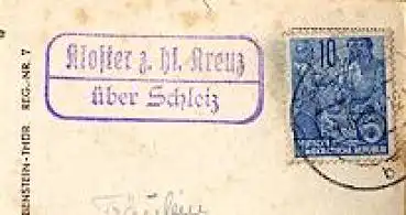 07907 Kloster z. hl. Kreuz über Schleiz Landposttempel o 21.8.1961 auf AK Bleiloch-Saaletalsperre