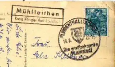 08248 Mühlleithen Kreis Klingenthal (Sachs) Hotel Buschhaus Landpoststempel o 16.8.1960