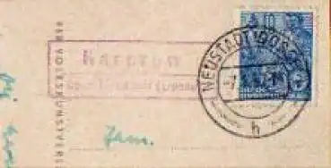 16866 Karnzow über Neustadt (Dosse) Landpoststempel auf AK Genesungsheim "Ernst Thälmann" o 7.1.1957