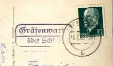 07929 Saalburg Landpoststempel Gräfenwarth über Schleiz o 16.7.1962