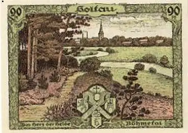 29614 Soltau Lüneburger Heide Städtenotgeld 90 Pfennige 1921