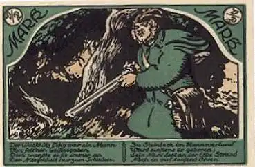 29646 Heidepark Städtenotgeld Wert 50 Pfennige Wildschütz, 1921