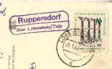07356 Ruppersdorf über Lobenstein Landpoststempel o 29.03.1961 auf Osterkarte
