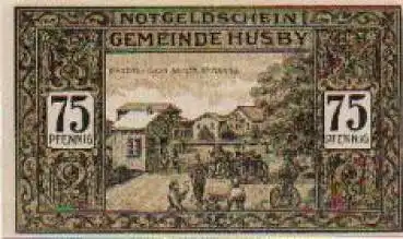 24975 Husby Städtenotgeld Wert 75 Pfennige Passrevision 1921