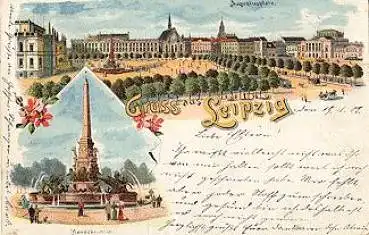 Leipzig Gruss aus ... Farblitho, o 21.1.1902
