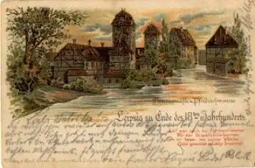 Leipzig Ende des 18. Jahrhunderts, Nonnenmühle m. Pferdeschwemme, o 18.4.1899