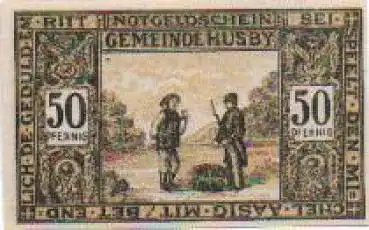 24975 Husby Städtenotgeld 50 Pfennige Michel Geduld riss 1921