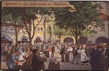 München Hofbräuhaus Künstlerkarte Kneiphof o 9.7.1927