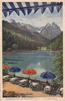 82467 Riessersee mit Zugspitzgruppe * ca. 1930