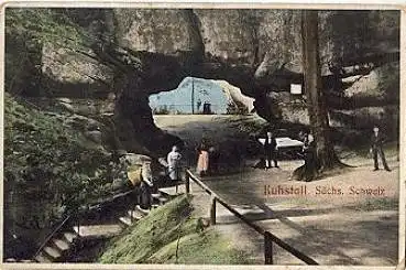 01814 Sächsische Schweiz Kuhstall Grotte Höhle *ca. 1910