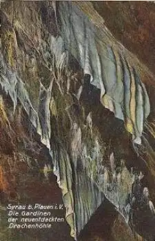 08548 Syrau Gardinen der neuentdeckten Drachenhöhle Grotte *ca. 1930