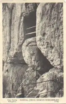 01814 Sächsische Schweiz Kuhstall Schneiderloch Höhle Grotte gebr. 28.11.1955