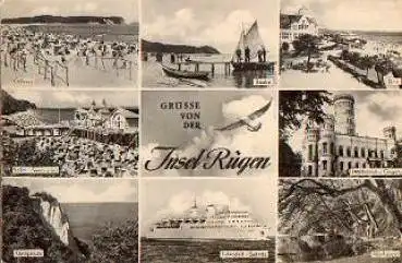 18454 Insel Rügen Fährschiff Mehrbildkarte o 25.8.1960