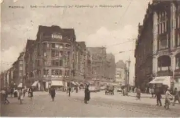 Hamburg Rathausmarkt auf Mönckebergstrasse und Hermannstrasse gebr. 1927