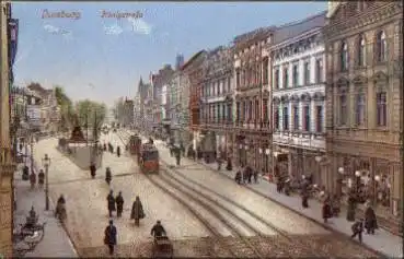 Duisburg, Königstraße, Straßenbahn o 22.7.1914