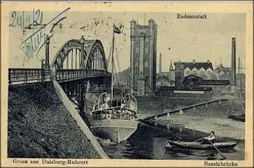 Duisburg Ruhrort Badeanstalt Bassinbrücke o 29.9.1921