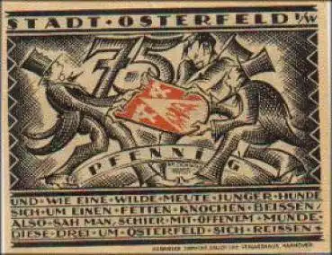 Osterfeld Oberhausen Städtenotgeld 75 Pfennige 1921