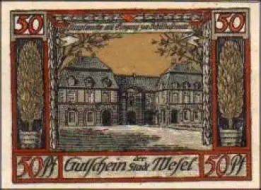 46460 Wesel Städtenotgeld 50 Pfennig Hauptwache mit Eingang zur Schillkasematte 1921