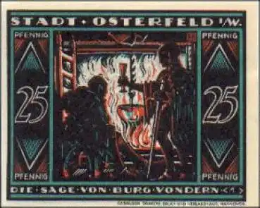 Osterfeld Oberhausen Städtenotgeld 25 Pfennig Nr. 1 1921
