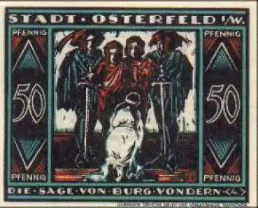 Osterfeld Oberhausen Städtenotgeld 50 Pfennig Nr. 4 1921