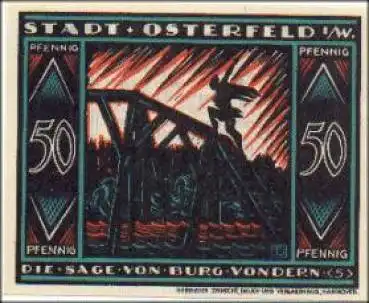 Osterfeld Oberhausen Städtenotgeld 50 Pfennig Nr. 5 1921