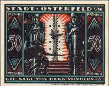 46100 Osterfeld Städtenotgeld Sage von Burg von der Dern Wert 50 Pfennig Nr. 6, 1921