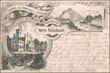45525 Isenberg Restauration Rossbach Vorläuferkarte o 9.5.1895