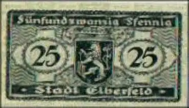 Elberfeld Städtenotgeld Wert 25 Pfennige 1919