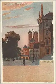 München Elisen-Strasse Künstlerkarte Heinrich Kley *ca. 1900