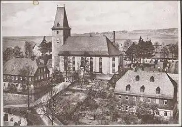 09353 Oberlungwitz St. Martinskirche mit Pfarrhäuser * ca. 1940