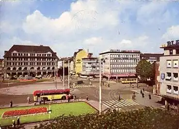 Krefeld Bahnhofsvorplatz Omnibus Straßenbahn o 30.9.1965