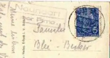 01796 Naundorf über Pirna Landpoststempel auf AK o 18.7.1955
