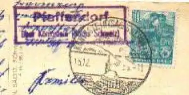 01814 Pfaffendorf über Königstein Margarentenhof Landpoststempel  o 15.9.1958