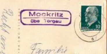 04860 Mockritz Landpoststempel o ca. 1962 auf Künstlerkarte E. Frink