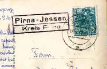 01796 Prina-Jessen Landpoststempel auf AK Pirna o 16.9.1961