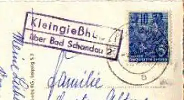 01814 Kleingießhübel über Bad Schandau2 Landpoststempel auf AK Schöna o 10.6.1959