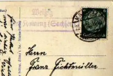 01920 Weißig Landpoststempel Posthilfsstellenstempel o 23.06.1936 auf AK Kamenz, Thingplatz a. d. Hutberg