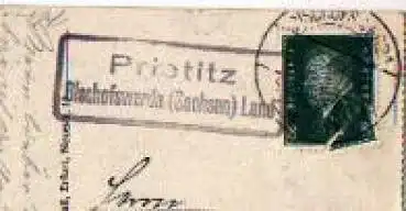 01920 Prietitz Landpoststempel o 3.11.1931 auf AK Rautenkranz